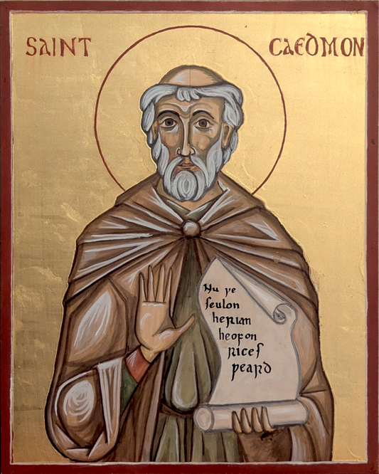 Saint Caedmon Icon Print
